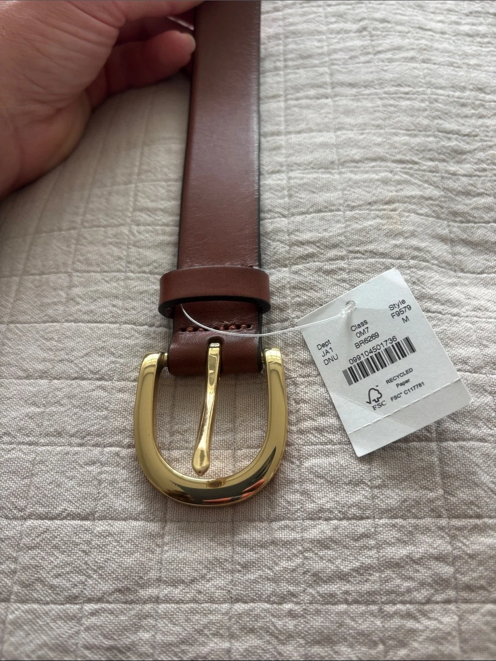 NWT J. Crew Classic Belt in Italian Leather in Nutmeg Size M - Picture 4 of 6